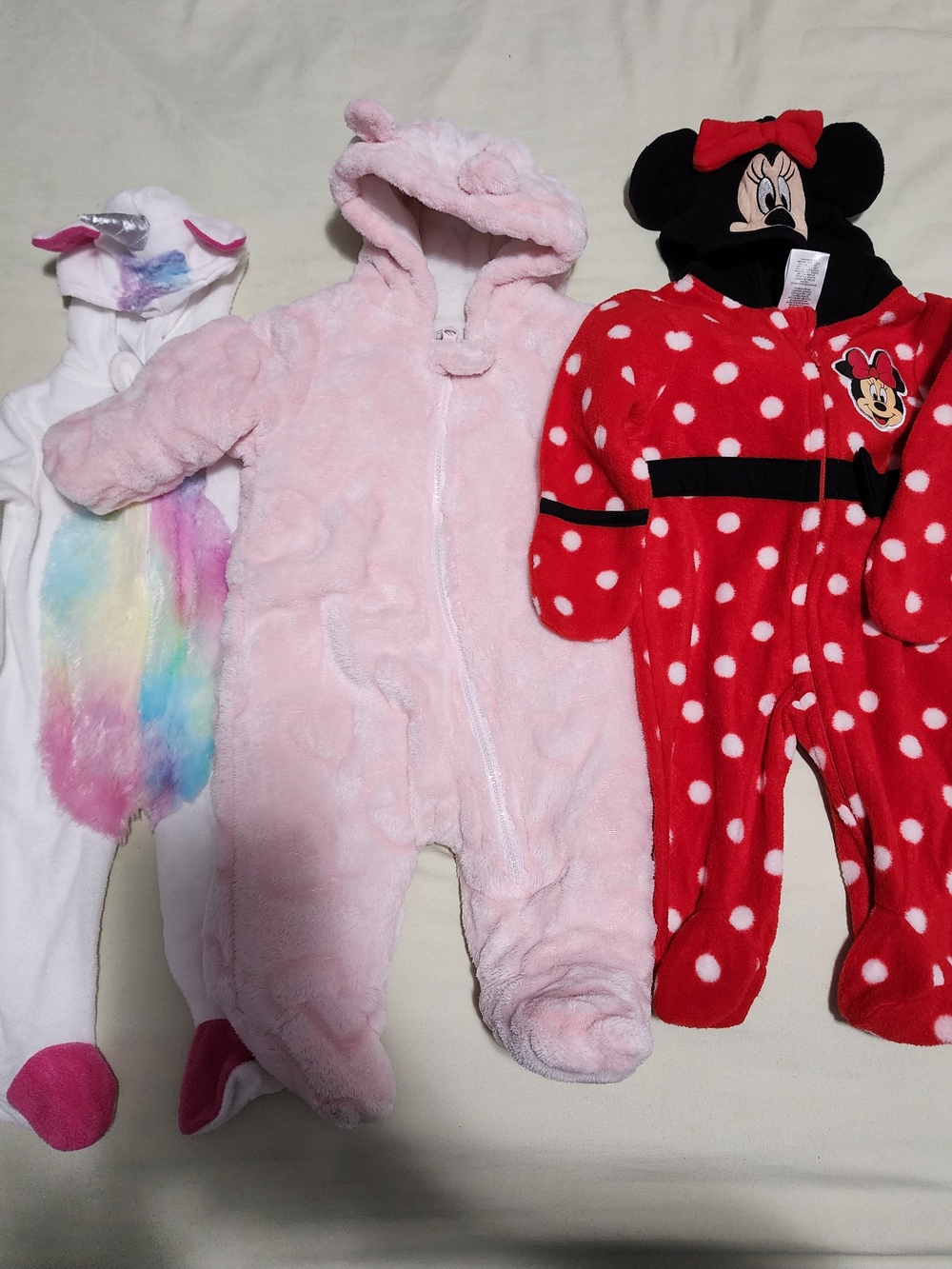 Baby Girl Fleece Onesies / Sleepsuits 0/3 Months